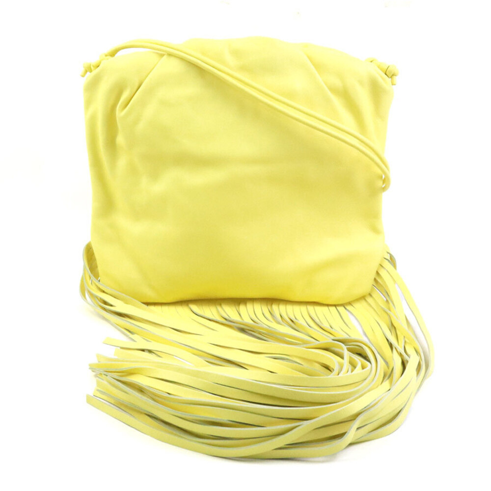 Bottega Veneta shoulder bag, The Fringe handbag, pouch, leather, yellow, wome...